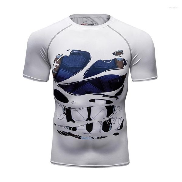 T-shirts pour hommes T-shirts de remise en forme à séchage rapide pour hommes Collants Hauts de musculation Hommes sous la peau Muscle Gym Train Compression T-shirt