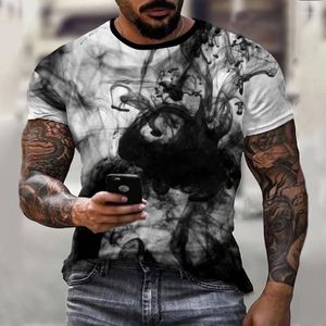 T-shirts pour hommes Chemise pour hommes Mode Noir Smoky Imprimé coloré Street Harajuku Plus Taille Manches courtes O Cou Haut ample