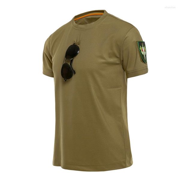 Camisetas para hombre, camiseta de combate táctico, ropa de Paintball del ejército militar, verano, transpirable, negro, informal, manga corta de secado rápido