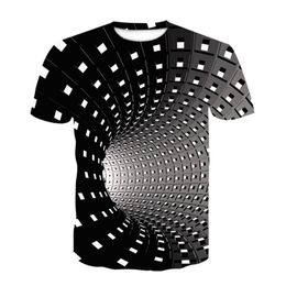 T-shirts voor heren heren korte mouw Swirl t-shirt 3D Casual Fashion o nek plus size zomer shirtmen's