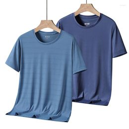 Camisetas para Hombre Camiseta De Manga Corta para Hombre Cuello En V Enfriamiento Seda De Hielo Fina Sin Rastro Secado Rápido Cuello Redondo para Hombre Camisa De Fondo Suave Y Liso