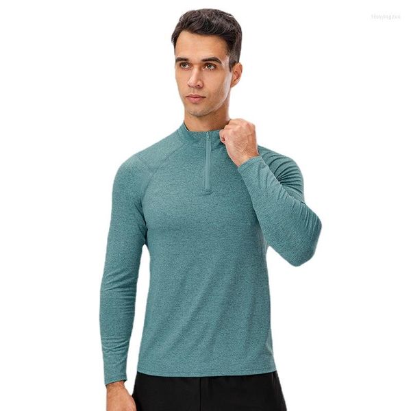 Camisetas para hombre, camiseta de entrenamiento adelgazante para correr de secado rápido de manga larga para primavera y otoño, talla europea