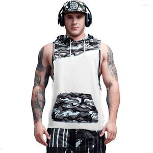 Heren t shirts heren zomer sport casual camouflage kleur contrast waastcoat slank ademende camisole mouwloos vest