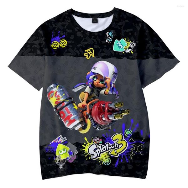 Camisetas para hombre, camiseta para hombre, camiseta divertida con estampado 3D de Splatoon 3 a la moda, camiseta informal de verano para hombre, camiseta Hipster Hip-hop para hombre, ropa de calle