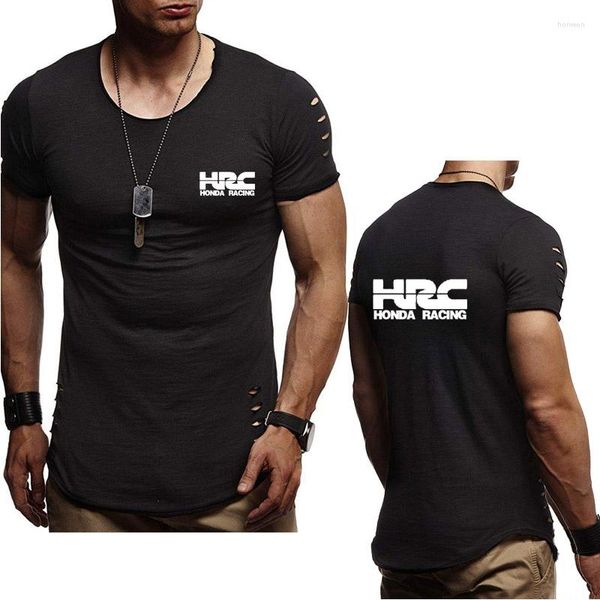 T-shirts pour hommes T-shirt pour hommes HRC course moto été décontracté couleur unie coton T-shirts mode haute qualité hommes vêtements