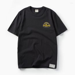 Herren-T-Shirts, Herren-T-Shirt mit Aufdruck „MNT“, kurzärmlig, für den Sommer, mit tief fallender Schulter, Baumwolle, schwarze Farbe, für MN33106