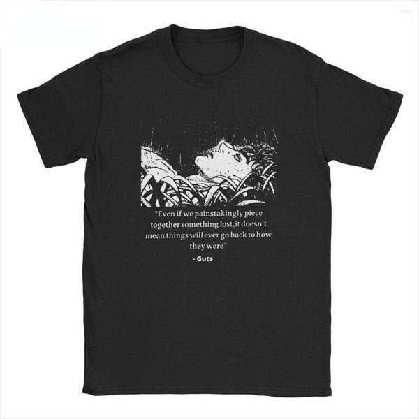 Camisetas para Hombre Camisetas para Hombre The Peace After Suffering Berserk Guts Camisetas de algodón Manga Corta Anime Cuello Redondo Ropa Impresa