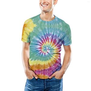 T-shirts pour hommes Hommes Tie Dye Impression numérique 3D Chemise à manches courtes Lady Entraînement Mens Loose Fit Hommes Coton En Vrac