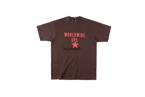 Camisetas para hombres Camisetas de moda para hombres y mujeres Camisetas Sp5der Spider Red Star Brown Cuello redondo Impreso manga corta