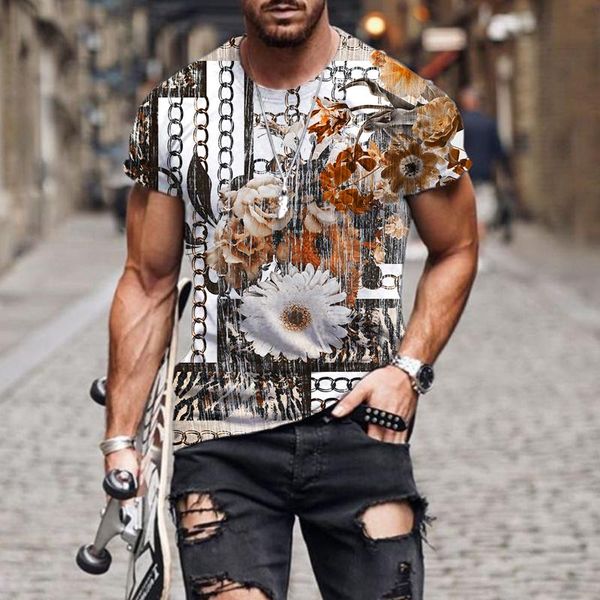 T-shirts pour hommes Hommes et femmes Summer Crown Chemise imprimée 3DT Streetwear Casual Confortable O-Cou Plus Taille Sportswear TopsMen's