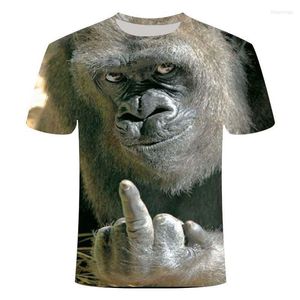 Heren t shirts heren dieren shirt orangutan aap 3d print t -shirt grappige tees tops short mouw o -neck zomerkleding y2k