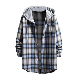 T-shirts pour hommes hommes Chemise à imprimé à plaid d'automne et d'hiver