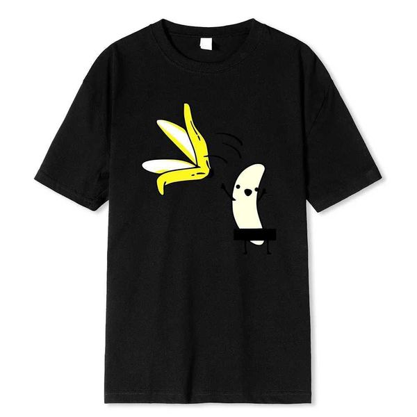 T-shirts masculins hommes Banana Disrobe T-shirt drôle T-shirt Summer Humour blague Hipster T-shirt Soft Cotton T-shirts décontractés Outfits Strtwear H240508