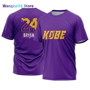 T-shirts voor heren heren Basketball Sports T-shirt 24# 3D Gedrukt Zwart kortzamen shirt Trend Casual Shirt Round Neck Loose Tees 0228H23