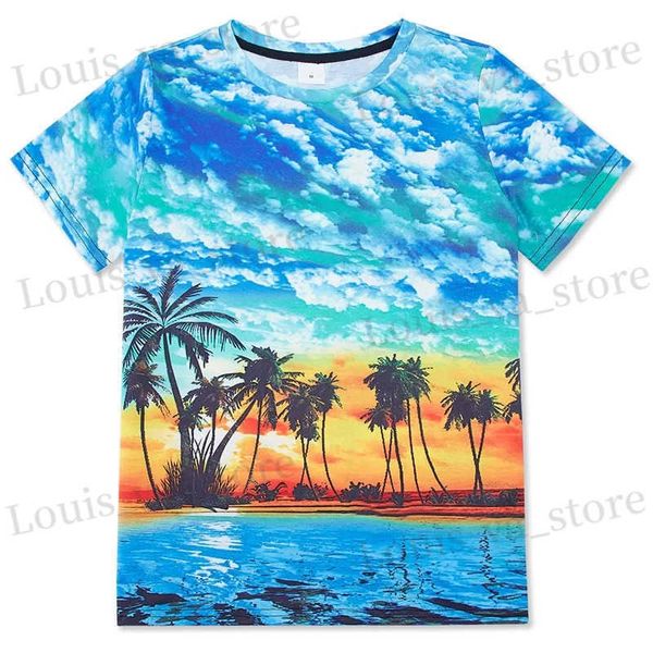 T-shirts masculins Vêtements décontractés Summer Hawaii Beach T-shirts Femmes Y2k Tops Fashion Cool Strtwear T Funny Kids Boys Filles Boys Tops Camisetas T240419