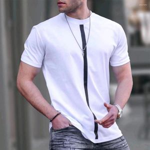 Camisetas para hombre, camisetas informales de manga corta con cuello redondo, camisetas ajustadas con músculos, camiseta de entrenamiento