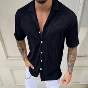 Heren t shirts mannen casual korte mouw lente zomer turndown nek solide etnisch oversized shirt ademend vintage vintage