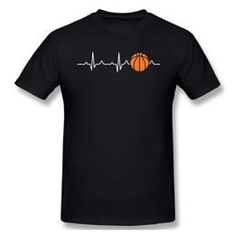 T-shirts masculins Vêtements masculins basket-ball rythme cardiaque Tshirt Men d'anniversaire cadeaux courts slves drôles ts fashion graphique tshirts ropa hombre t240510