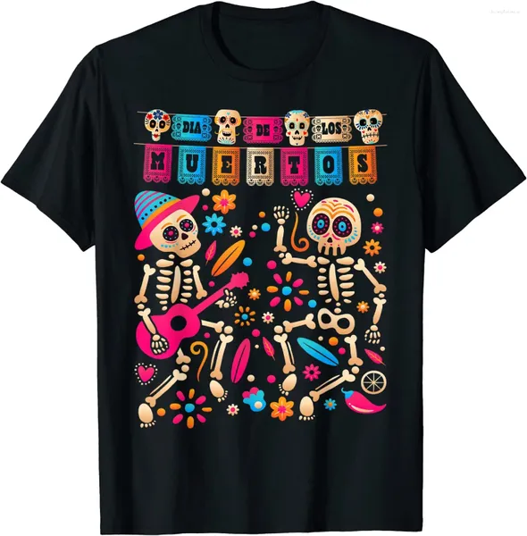 Homens camisetas Homens Roupas Dia de Los Muertos Dia do Esqueleto Mexicano Morto Camisa de Dança Mulheres Hombre Impressão Estética T-shirt Camisetas