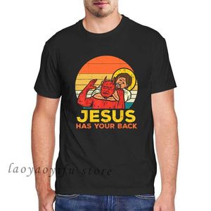 T-shirts masculins Vêtements hommes Jésus a le dos jiu jitsu vintage chrétien court-slv tops masculin kawaii vêtements oversize t-shirt ropa hombre t240510