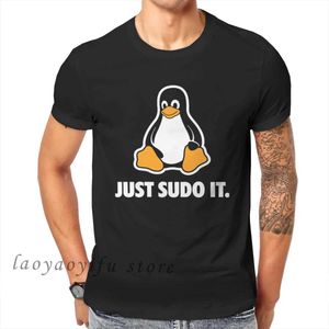 Camisetas para hombres Ropa para hombres Just Sudo It Tshirt Funny For Men Linux System Operating System Penguin Style Style Tops TOMAS T240510