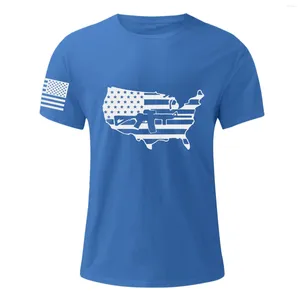 Camisetas para hombres Hombres Compresión 2xlt para cuello de tortuga Top para hombre Día de la Independencia de verano Moda Casual Camisa impresa