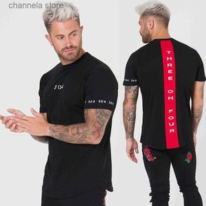 T-shirts hommes Hommes Coton T-shirt à manches courtes Fitness Slim Patchwork Chemise noire Homme Marque Gym Tees Tops Été Nouvelle Mode Vêtements de sport T240227