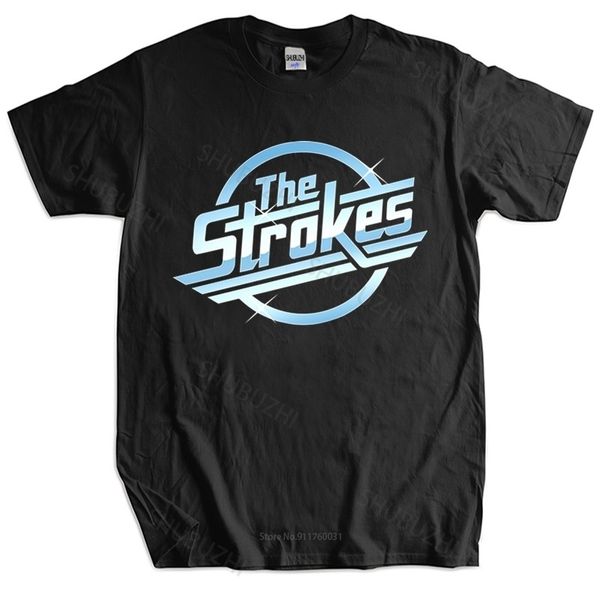 T-shirts hommes Hommes Coton T-shirt Tops d'été The Strokes T-shirt Hommes Indie Rock Band T-shirt Plus grande taille Homme T-shirt noir Drop 230428