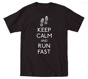 T-shirts pour hommes Vêtements de créateurs pour hommes O-Neck Style Hip-Hop Tops Tees Keep Calm And Runner Fast Funer Cool Track Runner-Mens T-Shirt