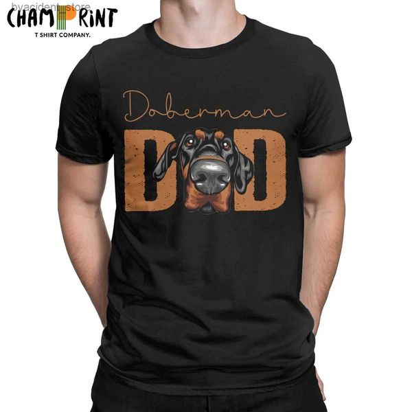 T-shirts pour hommes Hommes Doberman Papa Chien T-shirts Animal Pet Surdimensionné Pur Coton Vêtements Nouveauté À Manches Courtes Crewneck T-shirts Idée Cadeau T-shirt L240304