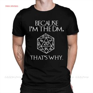 T-shirts masculins T-shirt noir Dungeon Master Black parce que je suis le dm c'est pourquoi le coton pur ts harajuku vie quotidienne O GIFT CONDE