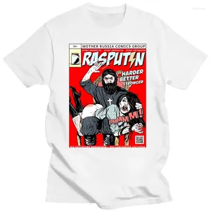 T-shirts pour hommes T-shirt élégant à la mode masculine Rasputin Coton fabriqué en Russia rétro O Tee-shirt