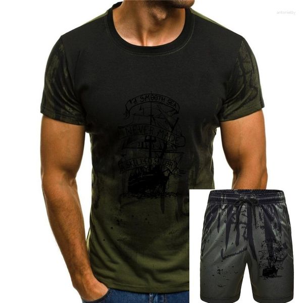 T-shirts pour hommes T-shirt des groupes de hommes Une mer lisse jamais faite de marin tshirt vintage tops beige t-shot