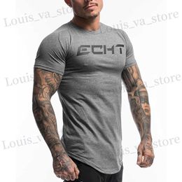 T-shirts masculins T-shirt de gym masculin T-shirt Body Body Sport Skinny T-shirt Male Summer Casual Cotton Tops CrossFit Training Brand Clothing T240411