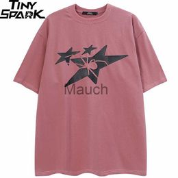 T-shirts pour hommes Hommes HipHop Streetwear Tshirt Star Spider Graphic TShirt 2023 Summer Harajuku T Shirt Coton Loose Tops Tee Rose Unisexe Oversize J230625