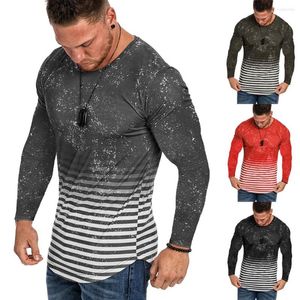 Heren t shirts heren thuis o-neck sneeuwvlokvlekken patroon casual gradiënt revers revers met lange mouw shirt goede kwaliteit designer tops dropshipp