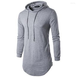 T-shirts pour hommes chemises ￠ capuche 2022 Fashion Side Zipper Extra Long Hoodies T-shirt Sleeve Hop Hop Streetwear Tshirt