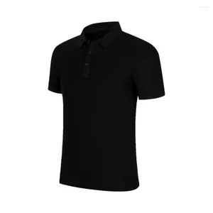 T-shirts pour hommes Hommes Col à revers Top Slim Fit Turn-Down T-shirt pour affaires Casual Office Wear Manches courtes Pull de couleur unie