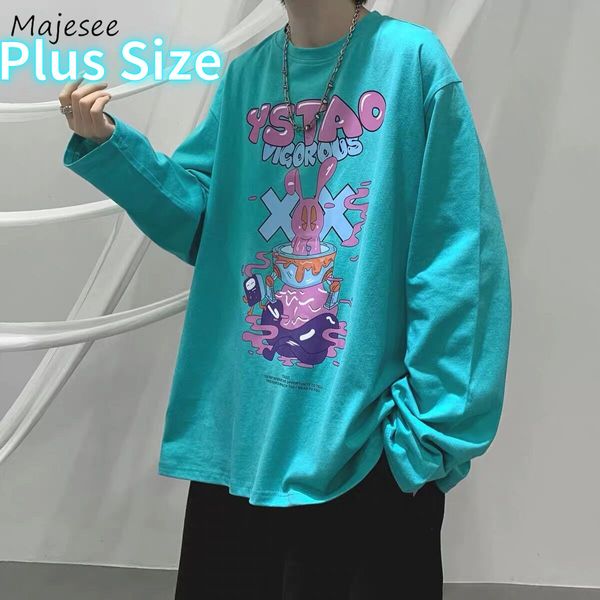 T-shirts pour hommes T-shirt à manches longues pour hommes Plus Oversize M 8XL T-shirts de printemps Homme Couple T-shirt imprimé de bande dessinée Harajuku Style japonais Top drôle Ins 230403