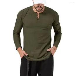T-shirts hommes hommes à manches longues haut léger respirant couleur unie slim fit t-shirt printemps doux avec pour l'usure