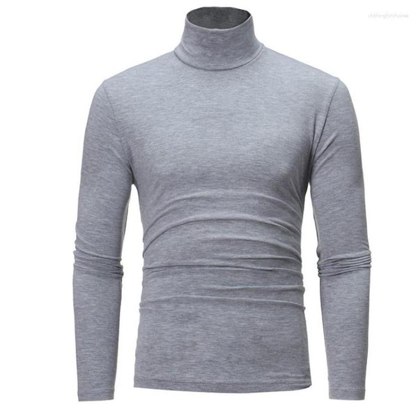 T-shirts pour hommes Hommes Mock Neck Basic Blouse Hiver T-shirt thermique T-shirt uni Vêtements Pull à manches longues Top chaud confortable col roulé