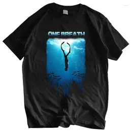 T-shirts pour hommes T-shirt à col rond pour hommes T-shirt de marque de mode T-shirt noir Freediving One Breath Dive Apnoe Ocean Sea