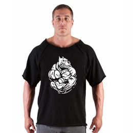 T-shirts masculins hommes surdimensionnés T-shirts de gymnase pour hommes sans douleur sans gain pour les tshirts de culturisme masculin