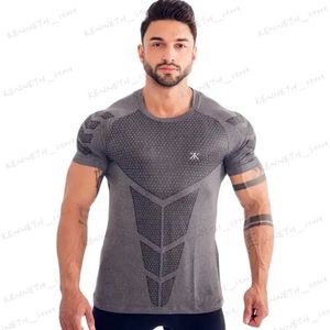 T-shirts hommes Hommes Running Sport T-shirt Gym Fitness Formation Séchage rapide Skinny Manches courtes Chemise Homme Crossfit Bodybuilding Tee Tops Vêtements T240126