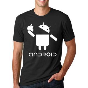 Heren t-shirts Android Creative Novetly T-shirt Funny Design Letter Drukte T-stukken T-stukken 2019 Summer Fashion Hip Hop Streetwear Tops G230303