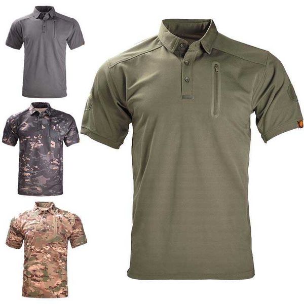 Camisetas para hombres Camisa táctica de combate de camuflaje para hombres Camiseta de manga corta de secado rápido Camuflaje Camisas de caza al aire libre Ejército militar Camiseta para acampar J230516