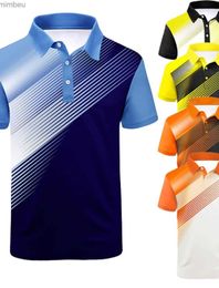 Camisetas para hombres Polo casual para hombres Impresión gráfica Geometría Turndown Deporte al aire libre Manga corta con botones Impresión Ropa ApparelL240110