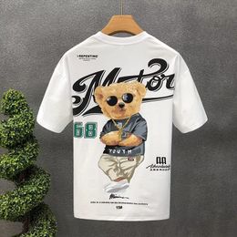 T-shirts voor heren Katoenen T-shirt voor heren Koreaans zomer Heren Cool Bear Top met korte mouwen Hoge kwaliteit wit T-shirt O-hals T-shirt Herenkleding 230720