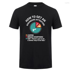 T-shirts voor heren Heren Hoe krijg je een ingenieursaandacht Herenoverhemd Zomer Korte mouw Geek Nerd Techniek T-shirts Katoen Man Tshirt