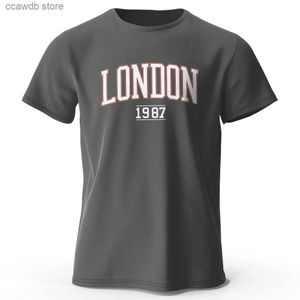 Heren T-shirts Heren Londen 1987 Vintage T-shirt Sport Katoen Print Oversized Tees voor Mannen Vrouwen Sportkleding Tops T240105